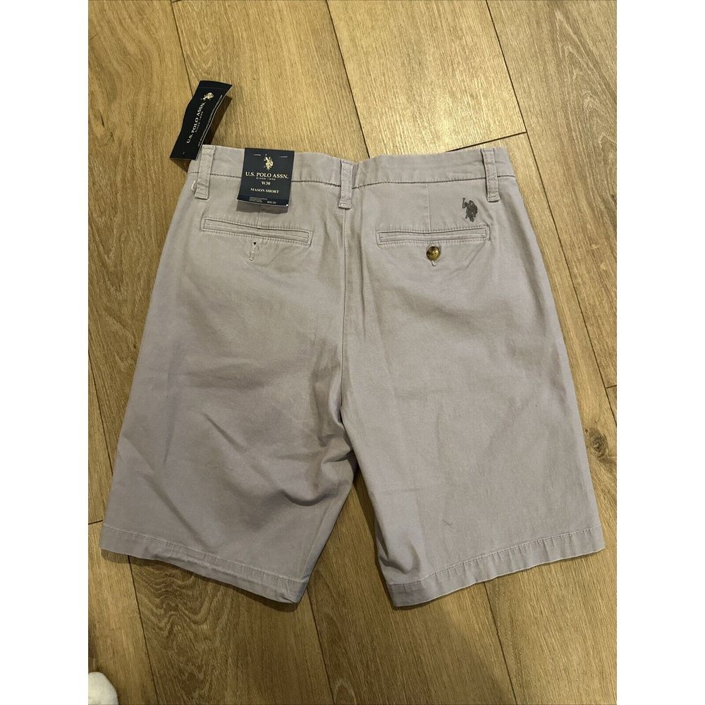U.S. Polo Assn. Men's Mason Shorts Casual Flat Front‎ Grey Stretch Size 30 - Picture 4 of 10